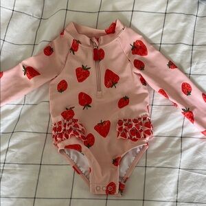 Carter's Pink Strawberry Long Sleeve Swimsuit